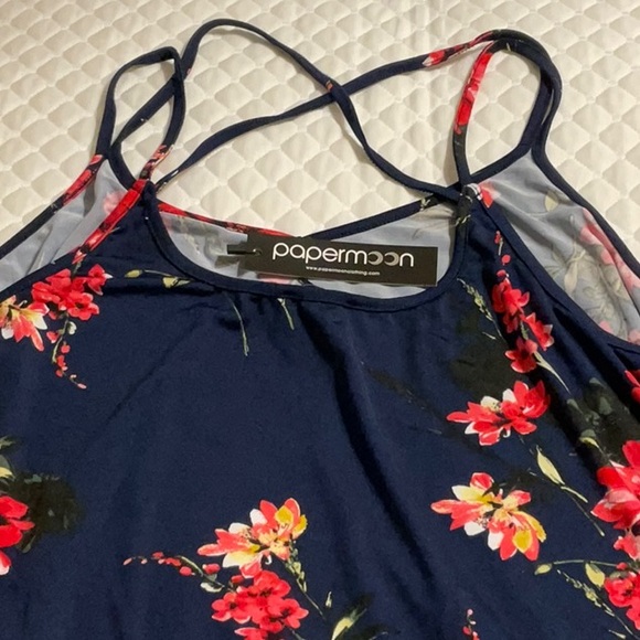 Papermoon Women's Floral Navy Top - Picture 3 of 6